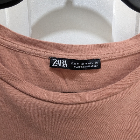 Zara Front Twist Cotton Shirt Size Medium - Picture 2 of 7